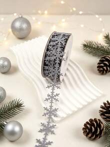 5/1pc 10m Christmas Snowflake Garland Ribbon, Glitter Gold & Silver Snowflake Decorative Edge, Suitable For Christmas Decoration, Christmas Hanging Ornaments, Wedding Party DIY Decor, Holiday Tree Gift Wrapping And Home Decor - Multiple Styles - View 7