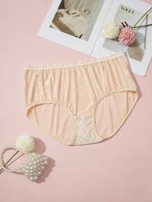 3pcs Plus Size Women's Vintage Court Style Lace Trim Sweet Comfortable Panties - Multicolor - View 3