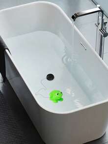 1pc Cute Cartoon Design Bathtub Drain Stopper, Frog And Mermaid Decor Bathtub Plug, With Zipper, Waterproof Bathroom Bathtub Drain Cover Accessory - Multicolor - View 6