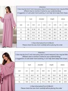 Conservative Abaya Long Dress With Ruffle Cuffs, Pleated Fabric Layered Waist Muslim Long Dress, Casual Islamic Clothing - Multicolor - View 8