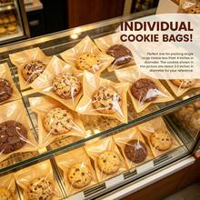 100pcs/Set   Baking Packaging Bags With Window And Flip Seal, Oil-Proof  Paper Treat Bags For Christmas, Birthday, Bakery Business, Perfect For, Donuts, Brownies, Bakery Cafe Gift Display Storage - View 5