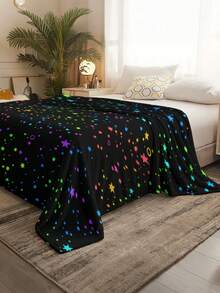 1pc Modern Style Soft & Comfortable Blanket, Minimalist Cool Design, Multi-Purpose Throw For Sofa, Bed, Outdoor Camping, Leisure, Home, Picnic, Travel, All-Season Comfort, 280gsm Polyester, Machine Washable - Multicolor - View 5