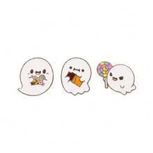 3pcs/Set Halloween Ghost Resin Enamel Pin Color Blocking Fashion Decorative Badge Ornaments Lapel Bag Badges Gifts - Multicolor - View 1