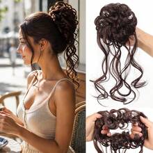 Dragon Beard Bun Wig For Women, High-End Layered Hair Scrunchie, Flower Bud Bun Hair Accessory, Volumizing Hair Tie, Hair Styling Tool - Black - View 13