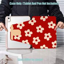 Floral Pattern Tablet Protective Case, Tri-Fold High Transparency Acrylic With Pencil Slot Protective Case. Tablet Protective Case Features: Tri-Fold Stand Design, Smart Sleep/Wake, Full Coverage Protection, Skin-Friendly Frame Material, Air Cushion Anti-Drop Frame, Multi-Angle Stand, Built-In Pencil Slot, Precise Cutouts, Lightweight And Portable. Compatible With IPad Mini4/5 (7.9 Inch), Mini6/7 (8.3 Inch); Air1/2/3, IPad5/6/8 (9.7 Inch); IPad2019-2021, Pro10.5, Air3 Universal, S6Lite/S7/S8/S9/S10/A8/A9 All Series Tablet Protective Case. - Multicolor - View 8