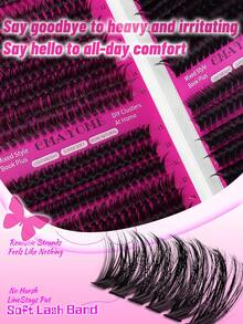 640/1280 Clusters DIY Eyelash Extension Kit, Classic DD Curl, 50D+60D+80D+100D Dense False Eyelashes, Soft & Curly, Exquisite Craftsmanship, Lightweight & Comfortable, Reusable, Easy To Apply, - D - View 6