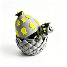 Cute Adorable 3D Printed Dragon Egg Model Set Plastic Toy Ornament Desktop Decoration Sculpture Figurine Holiday Gift - Multicolor - View 6