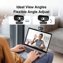 K4 1080P Laptop/Desktop Webcam, USB Webcam With Privacy Cover, Noise-Canceling Microphone And LED Indicator, 30FPS, Plug And Play, Compatible With Zoom//Teams, Windows, MacOS, Linux - View 6