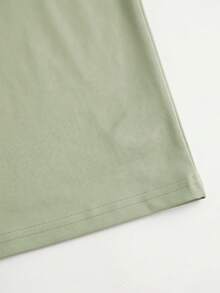 1pc Men's Casual Coconut Tree Print Round Neck Tank Top, Summer - Olive Green - View 8