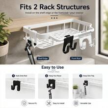 2/4pcs No Drill Bathroom Shelf Hooks, Hanging For Razor Holder, Shower Caddy Storage Organizer, Plastic Hook For Razor, Toothbrush, Bath Sponge, Loofah, Washcloth, Cleaning Brush, Sink Rack, Cabinet Basket Additions, Black White Clear - One Size Fits All - View 7