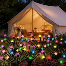 Solar Firefly Lawn Lights,8 Adjustable Twinkling Fairy Light Modes,IP Waterproof Outdoor Decor Lamp,Perfect For Garden Yard Backyard Balcony, Cafe‑Style Rooftop Walkway,Xmas Festive Decoration For Backyard Evening Gathering,Vivid Soft Glowing Effect - Solar Firefly - View 2