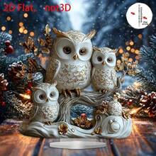 2D Flat Acrylic, Bohemian Style Acrylic Deer Set, Decorative Bohemian Style Deer Statue, Multi-Purpose Desktop Display, Suitable For Home, Office, Cafe Decoration, Collectible Art - Owl - View 5