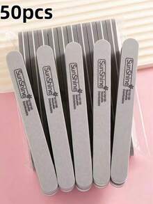 5/10/20/50pcs Oval Long Nail File Set, 0.47 Inch Thick, Suitable For Gel Nails, Washable Sponge, Double-Sided 100/180 Grit Polishing - Multicolor - View 14