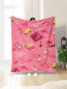 1pc Modern Style Soft & Comfortable Blanket, Minimalist Cool Design, Multi-Purpose Throw For Sofa, Bed And More, Outdoor Camping Leisure Blanket, Suitable For Home, Picnic, Travel, All Seasons Comfort, 280gsm Polyester, Machine Washable - Multicolor - View 9