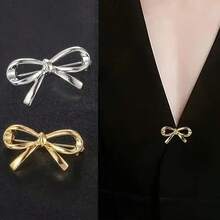 4pcs Metal Bow Collar Buttons - No-Sew Clothing Clips, Secure Fastening Suitable For Shirts, Blouses, Dresses, Cushions - Decorative Bow-Shaped Buttons - Multiple Styles - View 5