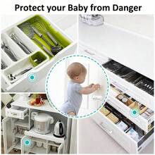 12/8/6/4 buah Kunci Pengaman Anak, Plastik ABS, Warna Segar, Pemasangan Mudah, Cocok Untuk Lemari, Dapur, Laci Dan Kulkas - Perlindungan Pegangan Tangan, 3,74 Inci X 1,41 Inci, Perlengkapan Bayi, Hadiah untuk Bayi Baru Lahir - Putih - View 5