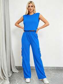 Women Two-Piece Outfits - Blue - View 1