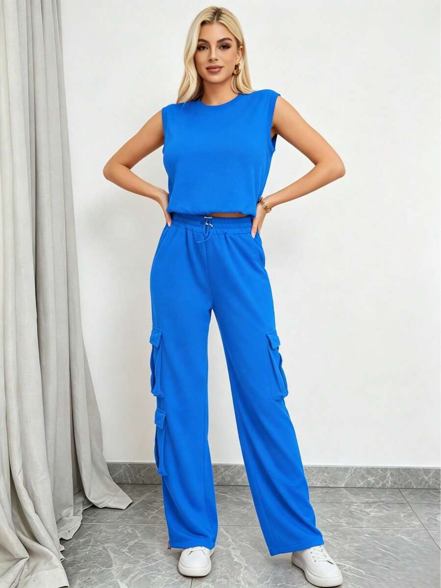 Women Two-Piece Outfits - Blue - View 1