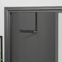 Basic Living 1pc/2pcs Over-The-Door Hook Hanger, Foldable Over-The-Door Storage Rack, Space-Saving Hanging Storage Rack, Suitable For Bedroom, Bathroom, Hanging Clothes, Coats, Towels, Black - A - View 7