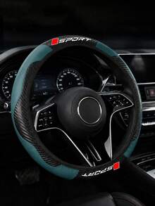 Carbon Fiber Pattern Sports Steering Wheel Cover, Premium PU Leather Non-Slip Grip, Fits 14.5-15 Inch Steering Wheels (Sedan/SUV/Truck), Racing Style Interior Accessory - Movement Letters - View 21