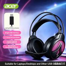 Acer Gaming Headset Wired Over-Ear Headphones OHW201-A With Microphone For Online Classes, Customer Service, Esports, And Study, Universal Computer Headset For Delta Force And , USB/3.5mm Interface, Compatible With PC - View 12