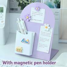 1pc Highly Attractive Daisy Message Board, Desktop Memo Display Stand With Magnetic Flower, Suitable For Back To School Desk Memo Recording, Christmas Holiday Memo Message Display, Halloween Theme Card Display, Perfect As A Back To School Gift For Classmates And Friends - Message Board - View 2