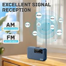 Mini AM/FM Radio, Battery Powered With Lanyard, Excellent Reception, Portable AM/FM Transistor Radio With Headphone Jack And Antenna - View 4