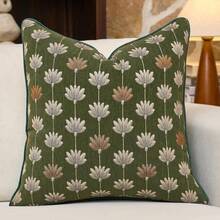1pc Luxury Chive Green Sofa Cushion Pillow Cover, Soft Textured Chenille Bamboo Knot Decorative Pillowcase, Comfortable Neutral Sofa Cushion Pillow Cover, Suitable For Home, Sofa, Bed, Bedroom, Living Room, Cafe, Showroom, Farmhouse, Decoration, Daily And Holiday Gathering Occasions, All Seasons - Chive - View 18