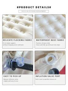 LUANXOR Thickened Flocked Inflatable Mattress | Outdoor Camping Moisture-Proof Pad & Portable Home Slouchy Bed (Includes Single/Double Size And Manual Air Pump) - Manual Version - View 7
