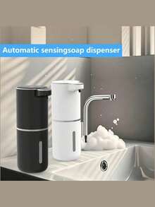 Automatic Soap Dispenser, No Pressing Required, Sensor Activated, Convenient And Fast, Black And White Options, 380ml Large Capacity, USB Rechargeable, Premium Design, Kitchen And Bathroom Cleaning Tool, Perfect Halloween Gift! - View 4