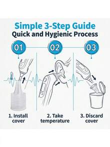 Universal Ear Thermometer Covers, Disposable | Fits Probe | Hygienic & Prevents Cross-Contamination, Home Temperature Measurement, Ear Thermometer Replacement Covers, High-Quality Thermometer Accessories, Protective Ear Thermometer Covers - White - View 7