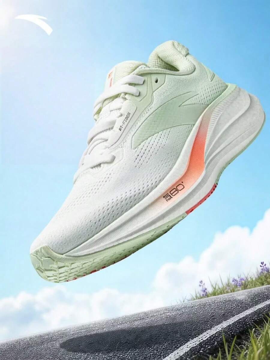Anta Sepatu Lari Champion 5 Wanita Peredam Guncangan dan Pemantulan, Sepatu Atletik Pendukung Bernapas dengan Sol Anti Selip - Abu-abu Hijau - View 1