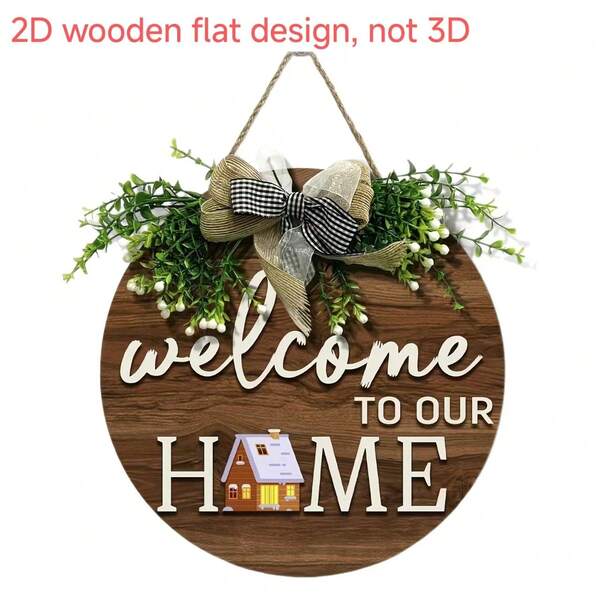 Wooden Welcome Sign Outdoor Decor Door Hanging Sign Room Decoration Wooden Craft