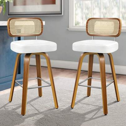 ALFORDSON 2x Bar Stools Kitchen Vintage Seat Rattan Modern Chair