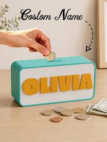 Personalized 3D Printed Name Piggy Bank, Custom Money Box, Nursery Decor,Christmas Gift - Multicolor - View 2
