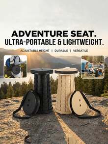 1pc Portable Folding Stool, 400lbs Weight Capacity Telescopic Stool, Adjustable Height Folding Chair, Suitable For Camping, Hiking, Fishing, Kitchen, Indoor/Outdoor Use, Summer Travel And Gift, Multi-Color Portable Seat - Multicolor - View 1