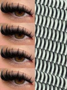 240 عنقود رموش D-Curl Spike، أطراف سوداء دقيقة مستدقة لمظهر عيون غربي حاد للغاية، أطوال مختلطة 10-18 ملم مع علامات الحجم، مثالية لمكياج عيون الثعلب ومشاهد الحفلات الموسيقية والارتداء اليومي الجريء - D - مشاهدة 2