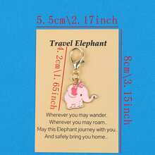 3pcs/6pcs Cute Travel Elephant Enamel Lobster Clasp Keychain, "Travel Elephant" Paper Card, Good Luck Journey Pocket Hug Friendship Gift - Multicolor - View 3