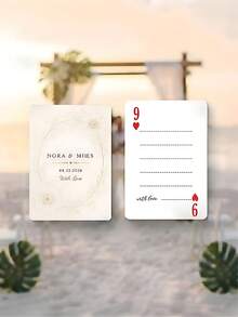 Personalized Floral Custom Poker Card Set (54 Cards) With Metal Gift Box, Customizable Name And Date Souvenir, Wedding Guest Book Alternative And Party Game, Fun Family Tabletop Entertainment, Ideal Anniversary Gift For Newlyweds, Friends And Family - Multicolor 2 - View 11