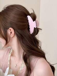 1件女款條紋亮面髮夾，甜美馬卡龍色髮抓夾，休閒日常髮飾 - 彩色 - 查看 5