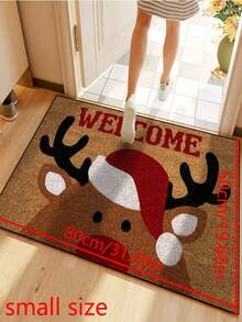 1pc Funny Welcome Christmas Deer Pattern Welcome Doormat, Harvest Season Pattern Simple Style Short Plush Quick Dry Non-Slip Machine Washable Entrance Mat, Suitable For Kitchen, Bathroom, Dining Room, Hallway, Party, Gathering, Holiday, All Seasons, Yard Home, Christmas Season, Party Supplies - Burnt Orange - View 10