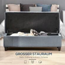 Upholstered Bench With Storage, Bed Bench With Lid In Linen Look, Trunk Bench, Storage Bench For Living Room And Bedroom, Grey - 灰色 - 查看 4