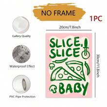 1件 Slice Slice 寶寶披薩帆布壁畫，無框復古手繪食物印花，趣味廚房海報，餐廳咖啡廳室內牆面裝飾，居家裝飾禮物 - 字母G款 - 查看 9