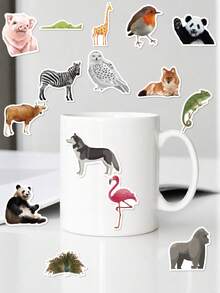 50Pcs Atmospheric Nature Wild Animal Pp Stickers, Kids Cognition‑Themed Patterns Of Abundant Land And Bird Animals, Suitable For Journal, Tumbler, Helmet, Desk, Guitar - Multicolor - View 6