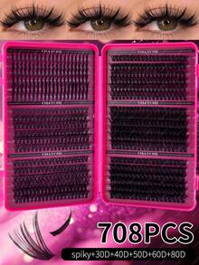 CMAYOME 600/684/708/720pcsDIY Eyelash Clusters, Baby Eyes, Anime Eyelashes, Enlarged Eyelashes For Both Eyes, Elongated Eye Tails, Suitable For Various Makeup Looks, Popular Eyelashes Small And Cheap, Suitable For Daily Use, Parties - DD - View 17
