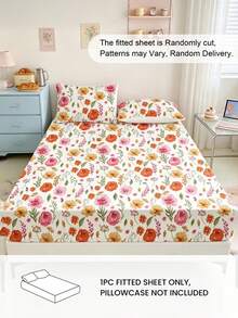 HONEYMOON 1pc Printed Fitted Sheet, Suitable For 9-12 Inch Thick Mattresses, Soft, Wrinkle-Resistant, Breathable And Comfortable, Fits All Bed Sizes - Twin, Full, Queen, King - Multicolor - View 2