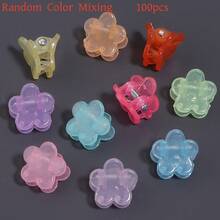 100 buah Jepit Rambut Plastik Mini, Berbagai Motif & Gaya, Warna Acak, Aksesori Rambut Buatan Tangan DIY, Aksesori Pakaian, Hiasan Gelang, Jepit Rambut Dekoratif Gantungan Kunci - jepit rambut - View 18