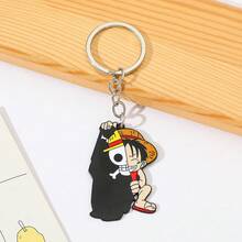 1個 One Piece 動漫鑰匙圈 路飛 索隆 金屬琺瑯鑰匙環 卡通角色吊飾 背包配件 動漫迷禮物 - 彩色 - 查看 12