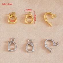 2/5/8Pcs 18K Gold-Tone Copper Oval Spring Clasp Pendant Connector, Suitable For Jewelry Making And DIY Handmade Jewelry Accessories - Copper Jewelry Buckle - View 2