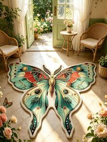 1pc Green Butterfly Rug, Girly Carpet, Thickened Carpet, Decorative Rug, Bedroom Decor, Small Rug, Home Decor, Living Room Carpet, Bedroom Carpet, Living Room Home Decor, Outdoor Rug - Mint Green - View 3